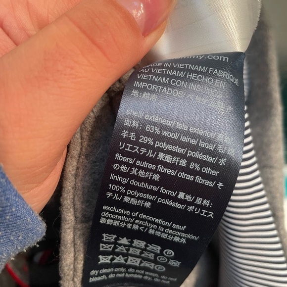 TOMMY HILFIGER GRAY WOOL PARKA - Picture 3 of 6